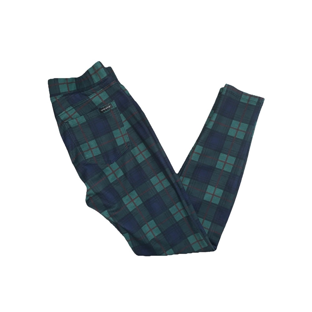 Sanctuary x Anthropologie Size XS Pull On Runway Leggings Green Hempstead Plaid